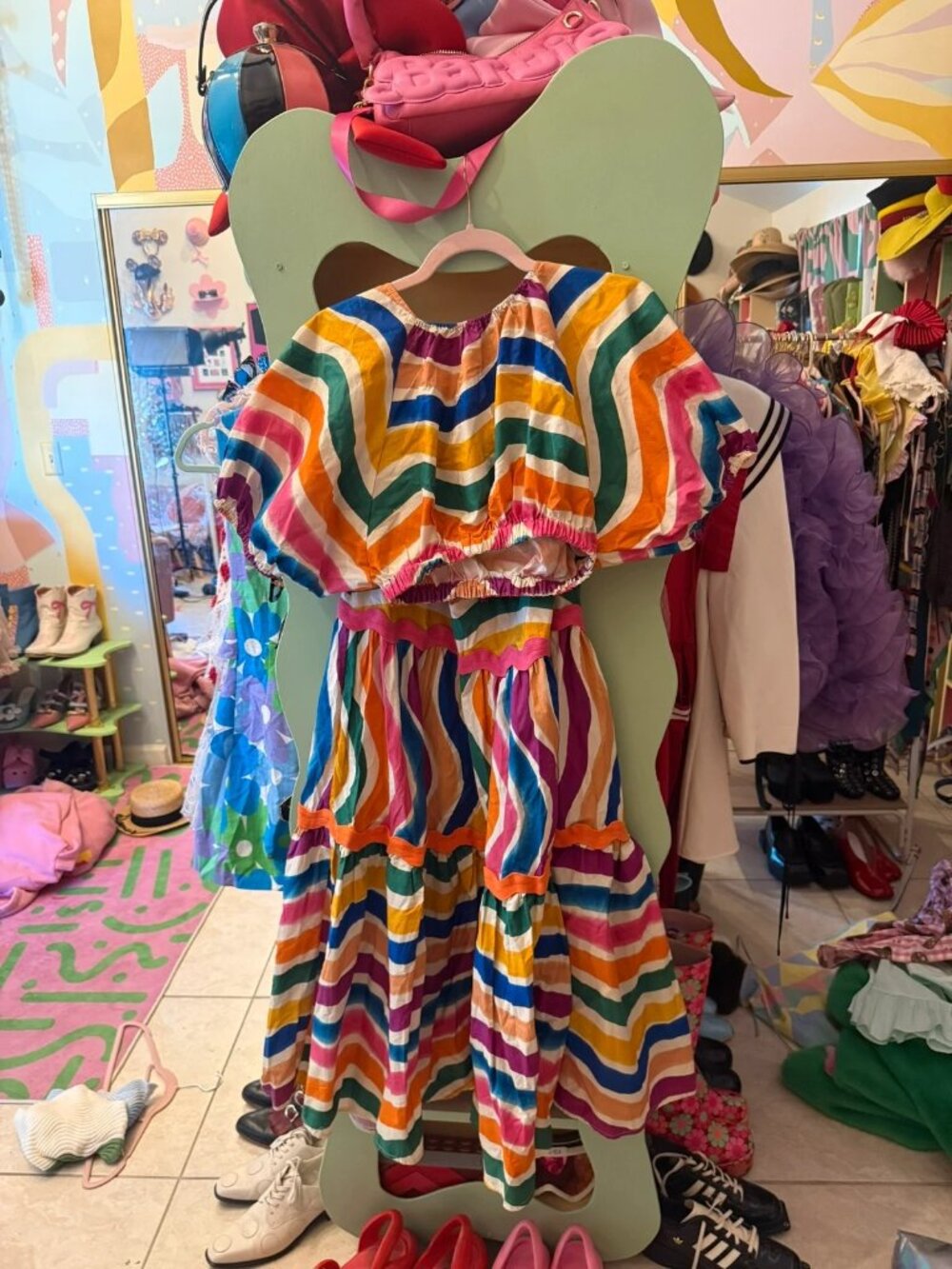 Farmrio two piece set top and skirt wavy farm rio size XS co-ord